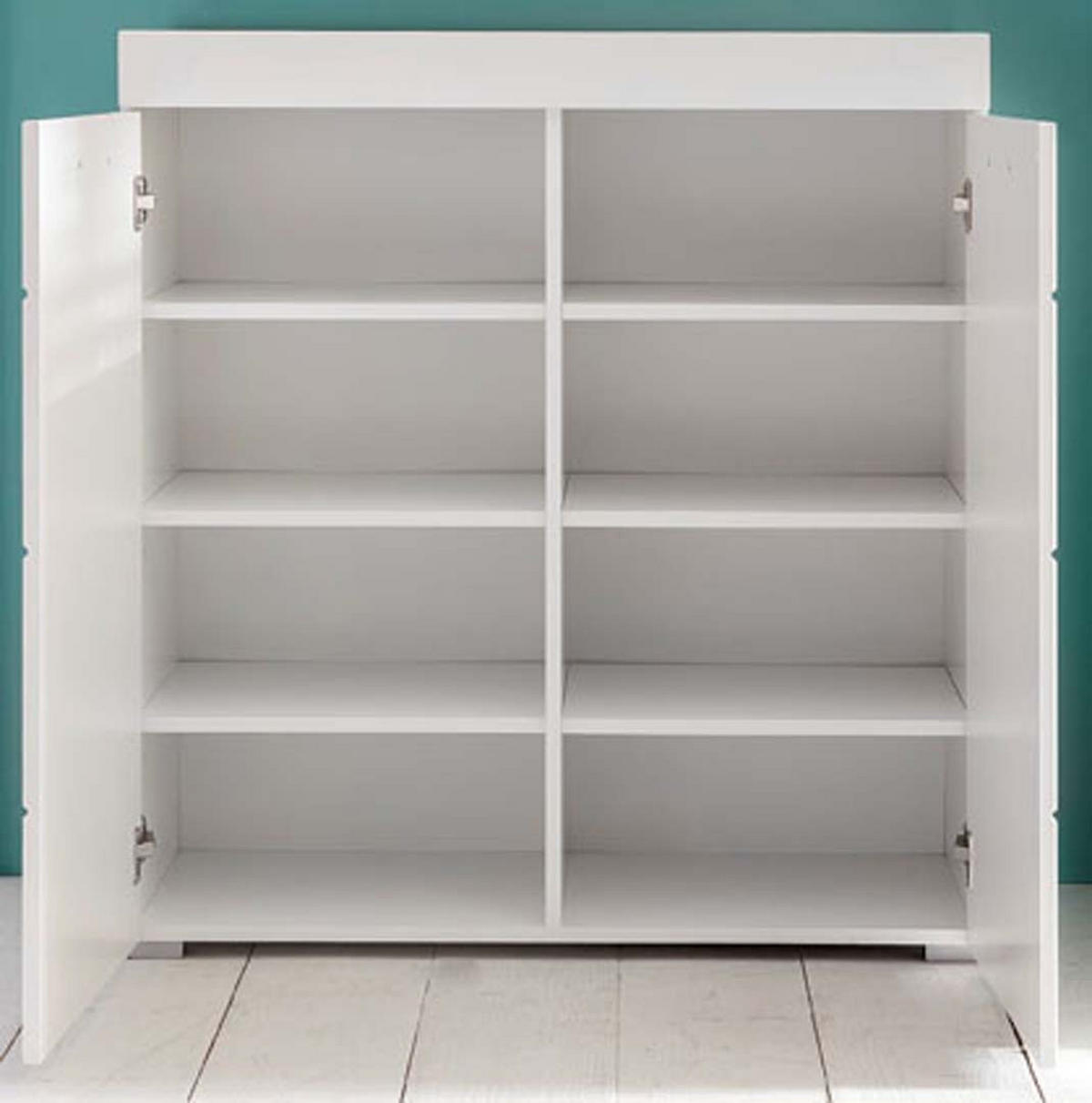 SCHUHSCHRANK weiß hochglanz - Weiß, Holzwerkstoff (91/97/38cm) - ebuy24