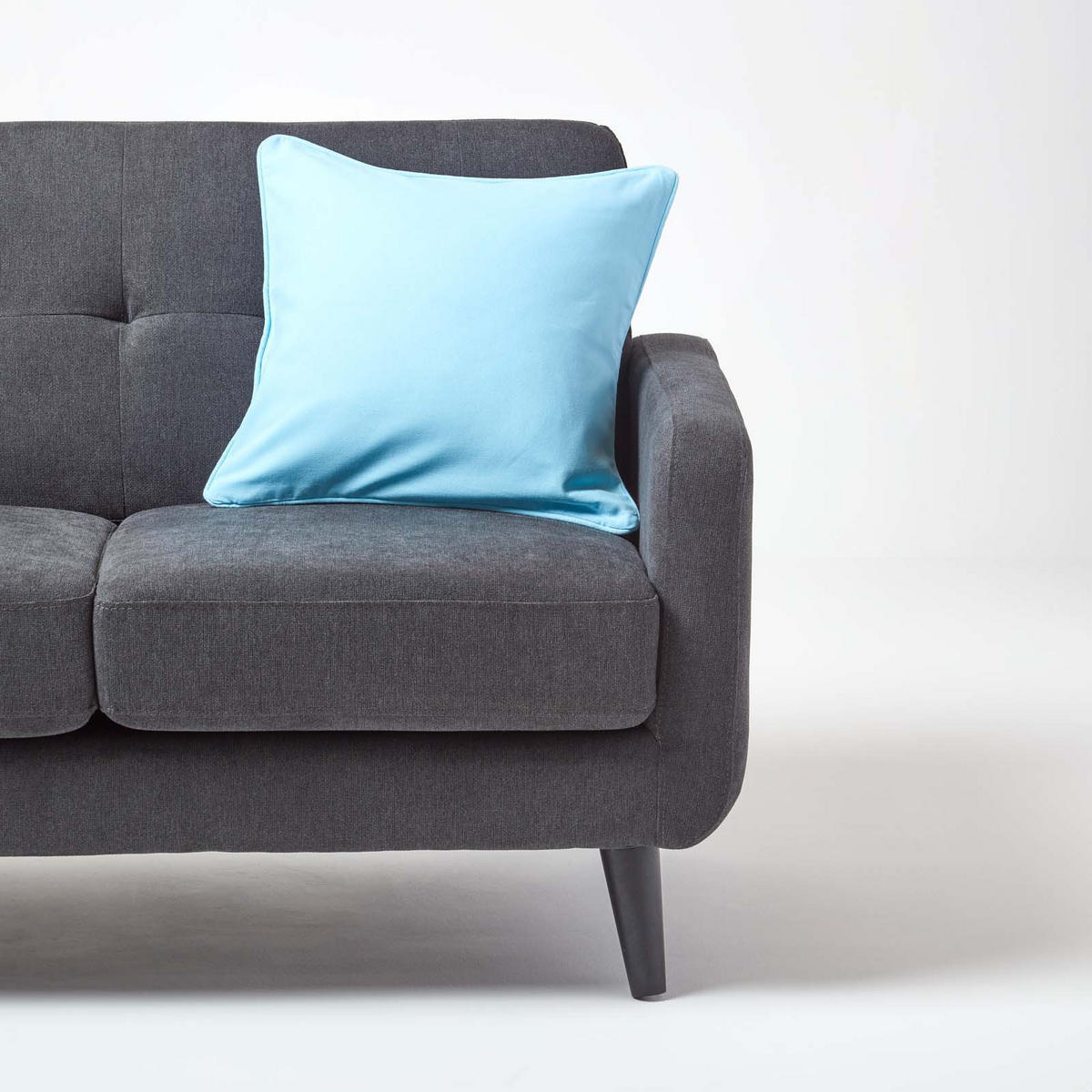 KISSENHÜLLE hellblau 30/30 cm, 100% Baumwolle - Hellblau, Textil (30/30cm) - Homescapes
