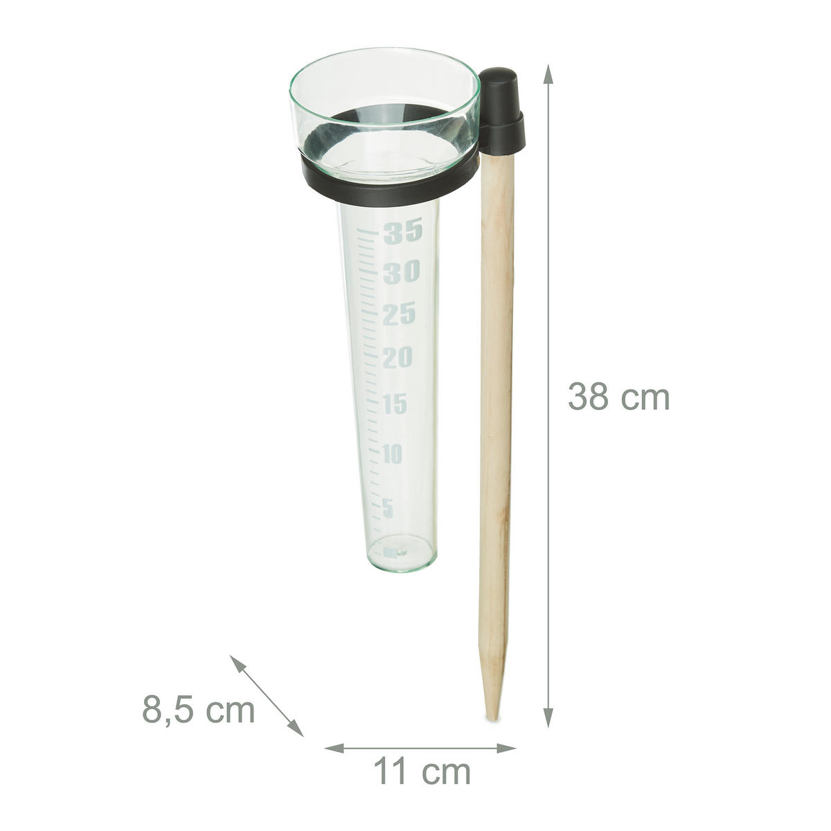 2xREGENMESSER - Multicolor, Holz/Kunststoff (8.5/38cm) - Relaxdays