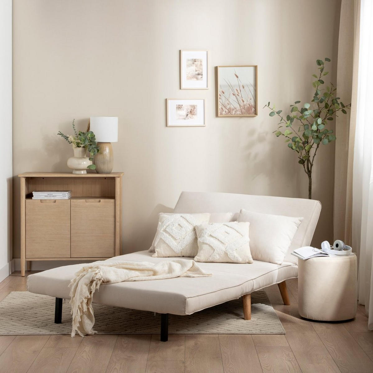 SCHLAFSOFA Noa Beige 117 cm x 79 cm - Beige, Textil (117/79/75cm)