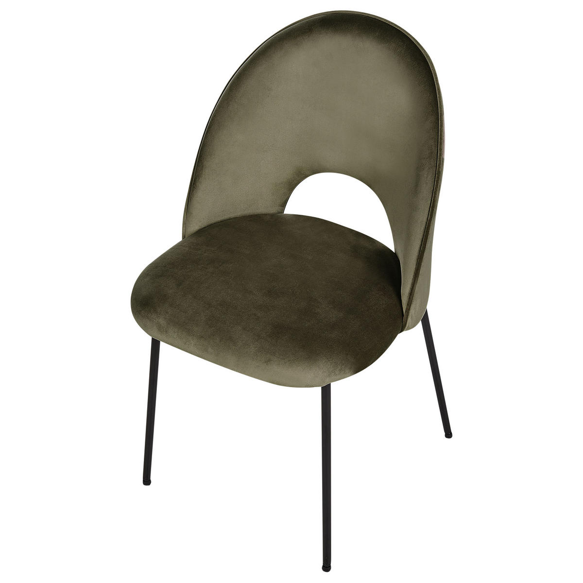 STUHL 2er-Set Samtstoff grün Covelo - Schwarz/Grün, Textil (46/84/45cm) - Beliani