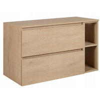 WASCHBECKUNTERSCHRANK SIMPLE 100cm mit Arbeitsplatte und mit einem Regal Eichen Craft - Eiche Artisan, Holz (100/62/46cm) - Rodan
