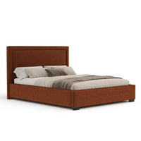 POLSTERBETT Ordina Kupferfarbe 160/200 cm im Chenille-Stoff - Schwarz/Naturfarben, Holz/Holzwerkstoff (160/200cm) - Maison de Reve