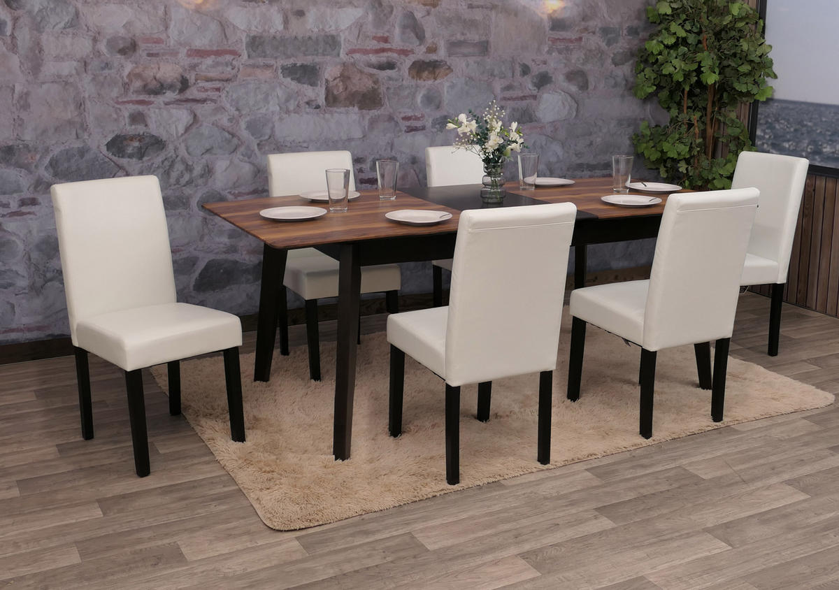 ESSZIMMERSTUHL Hochganz Reinweiß 6er-Set - Weiß Hochglanz, Textil (43/90/56cm) - MCW