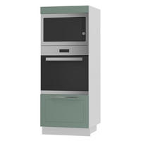 BACKOFENHOCHSCHRANK Kvantum D5AM/60/154 Mint Matt / Weiß Matt 60 / 59 / 154cm - Weiß/Mintgrün, Holz/Holzwerkstoff (60/154/59cm) - Feldmann-Wohnen