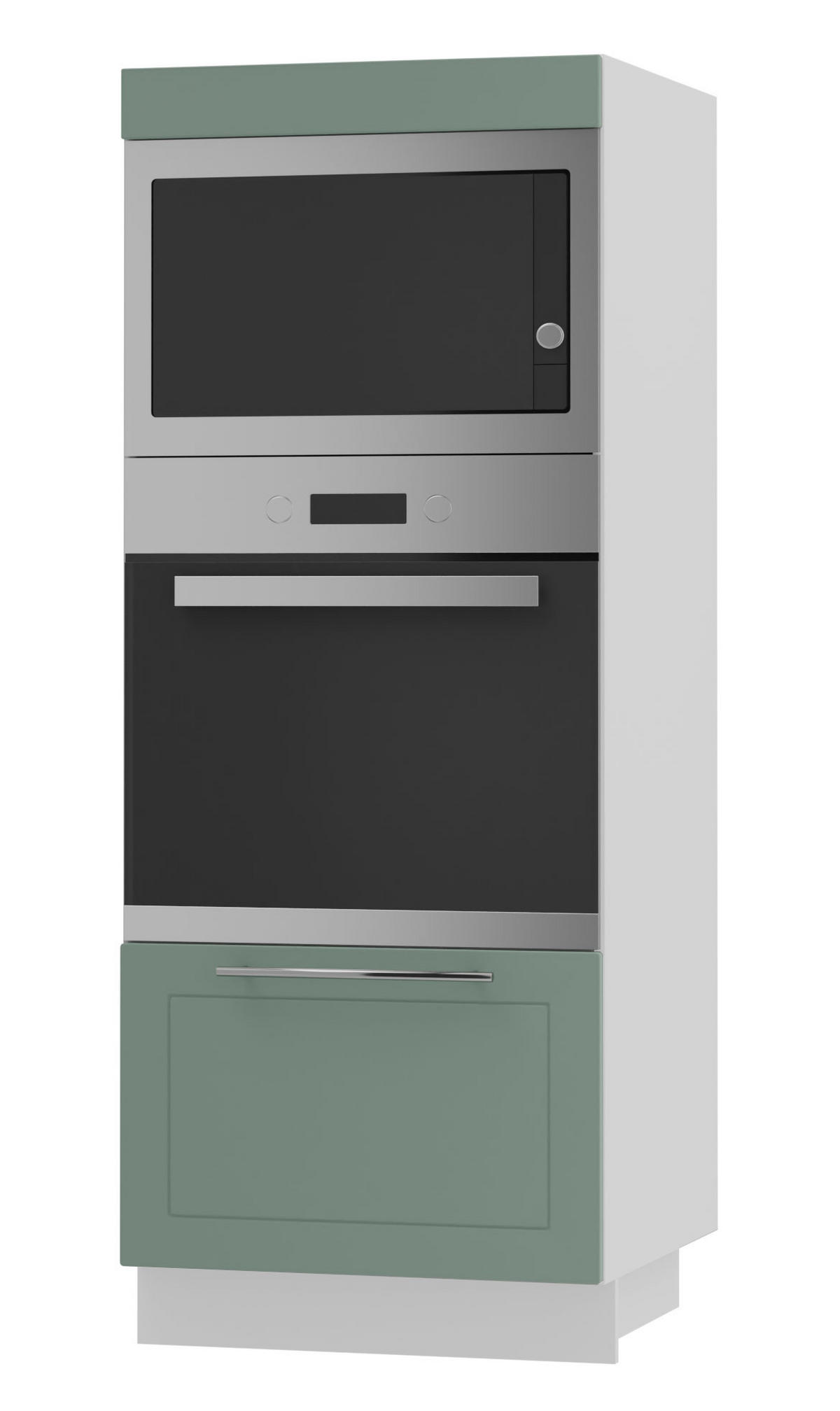 BACKOFENHOCHSCHRANK Kvantum D5AM/60/154 Mint Matt / Weiß Matt 60 / 59 / 154cm - Weiß/Mintgrün, Holz/Holzwerkstoff (60/154/59cm) - Feldmann-Wohnen