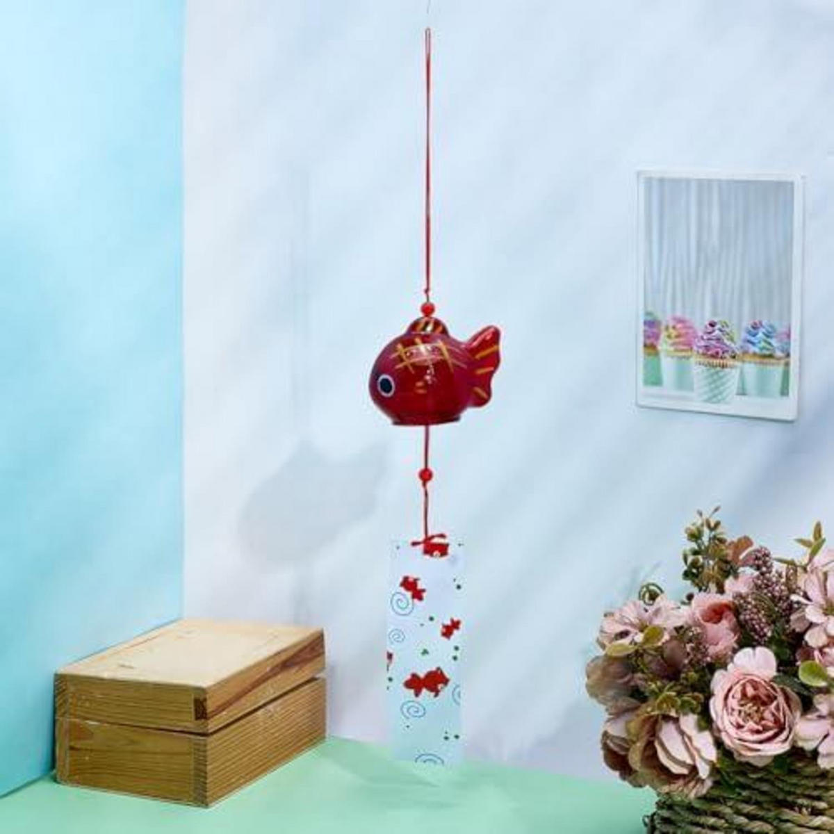 WINDSPIEL Goldfisch Glas Rot 39 cm - Rot, Glas (39/7/6cm)