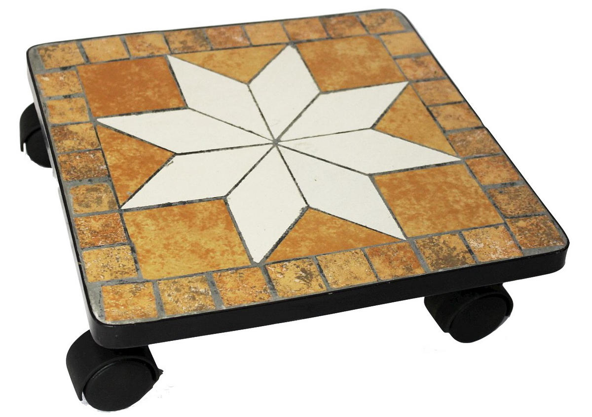 BLUMENROLLER Mosaik 30 cm eckig 12026 - Schwarz, Metall (30/8/30cm) - DanDiBo