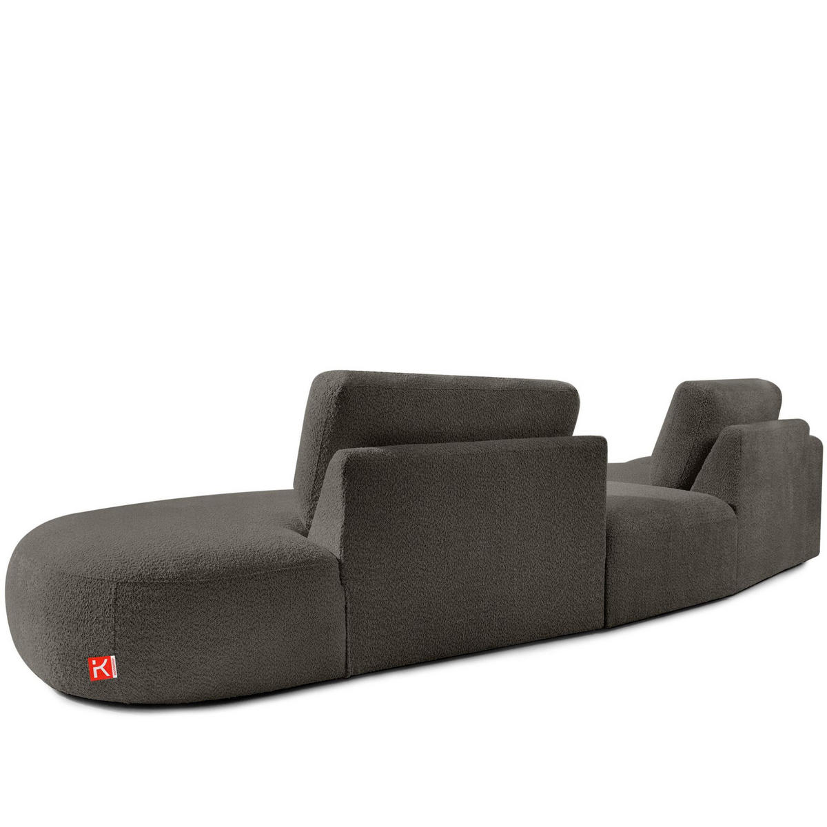 4-SITZER ECKSOFA ZUCCO Boucle rechts, Dunkelbraun - Dunkelbraun, Textil (350/84/105cm) - KONSIMO®
