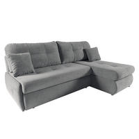 ECKSCHLAFSOFA Tino mit Schlaffunktion und Bettkasten, universeller Ottomane, Grau - Grau, Textil (216/155cm) - Beautysofa
