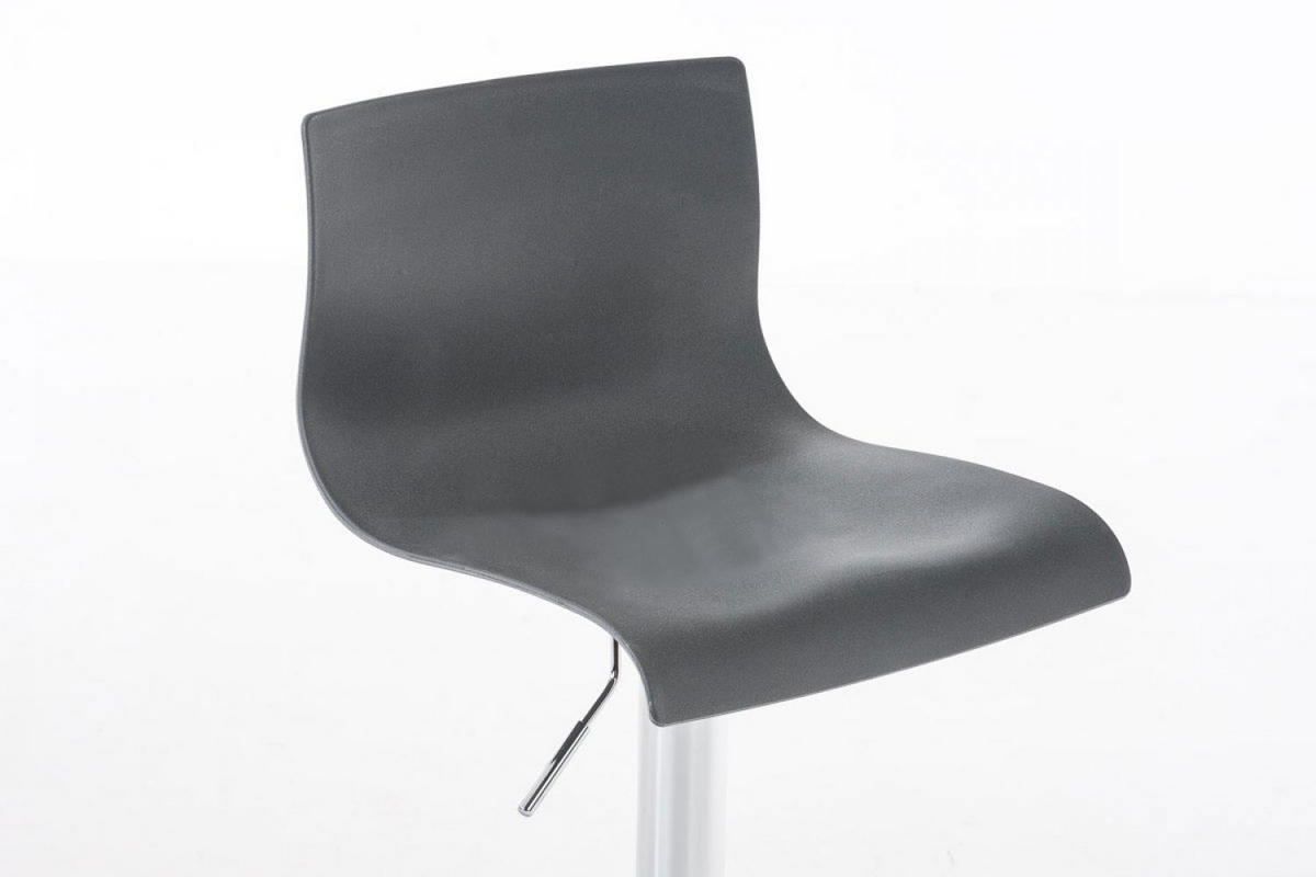 BARHOCKER Kunststoff grau - Chromfarben/Grau, Kunststoff/Metall (39/84/36cm) - CLP