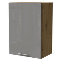 KÜCHENHÄNGESCHRANK Essen W2/50 Grau Hochglanz / Eiche Artisan Matt 50 / 32,5 / 72cm - Eiche Artisan/Grau, Holz/Holzwerkstoff (50/72/32.5cm) - Feldmann-Wohnen