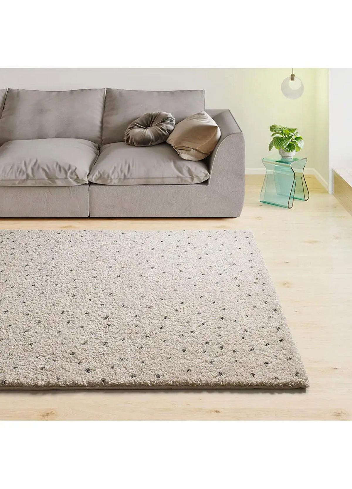 HOCHFLORTEPPICH Creme / Schwarz Lush 160/230 cm - Creme/Schwarz, Naturmaterialien/Textil (160/230cm) - Atticgo