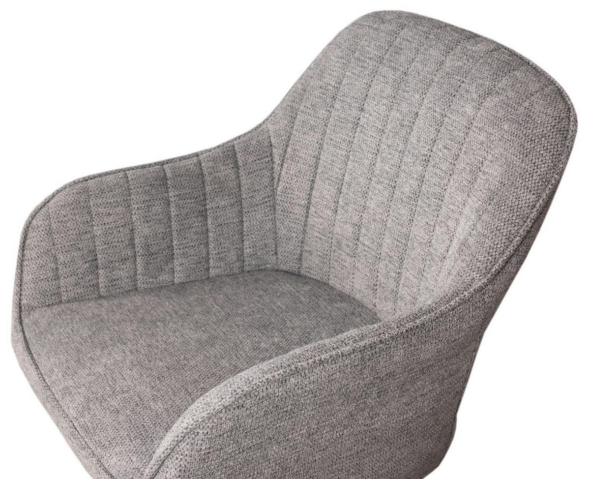 DININGSESSEL Matera - 4er Set - drehbar - hellgrau - Hellgrau/Schwarz, Textil/Metall (59/84/61cm) - bene living