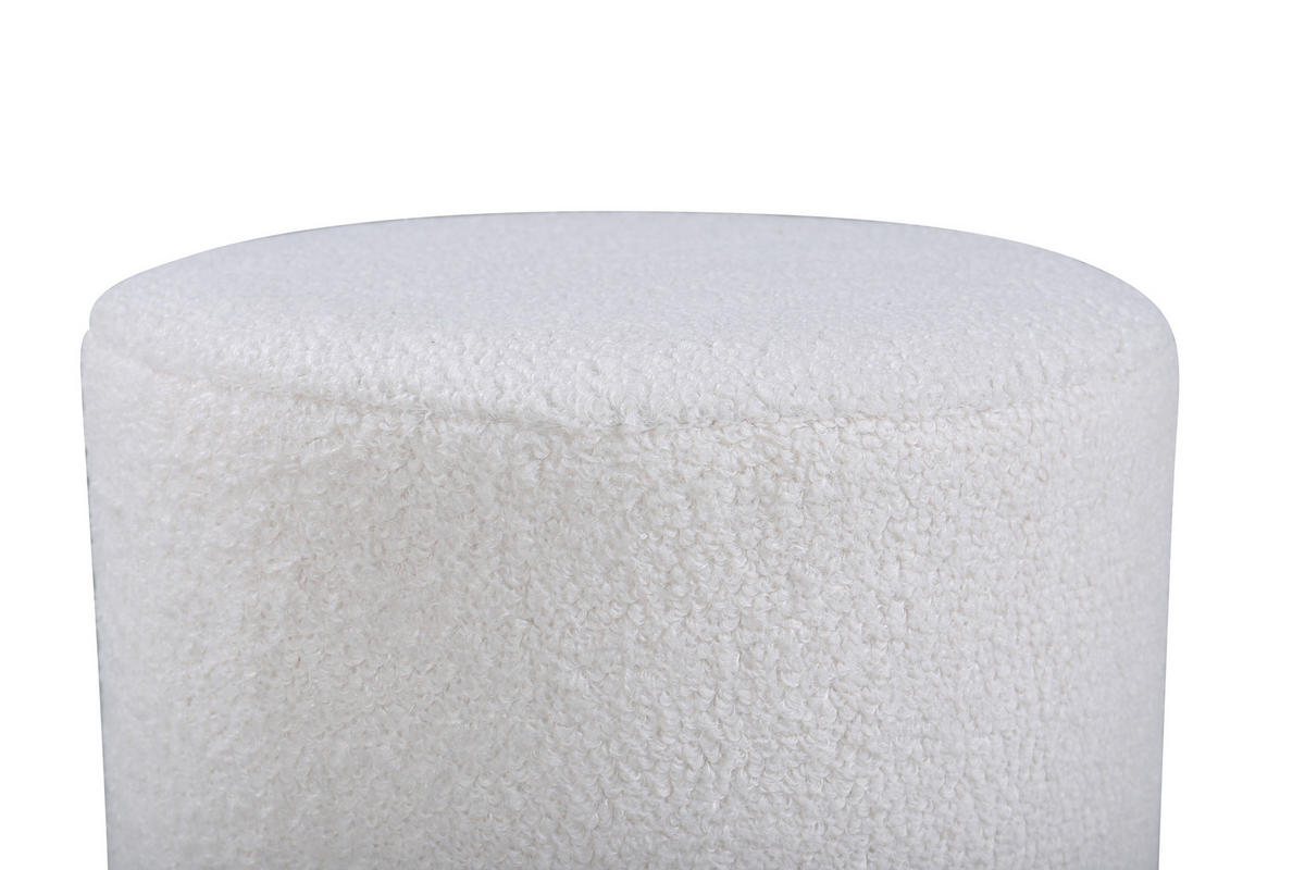 POUF schwarz weiß - Weiß, Holzwerkstoff (35/43/35cm) - ebuy24