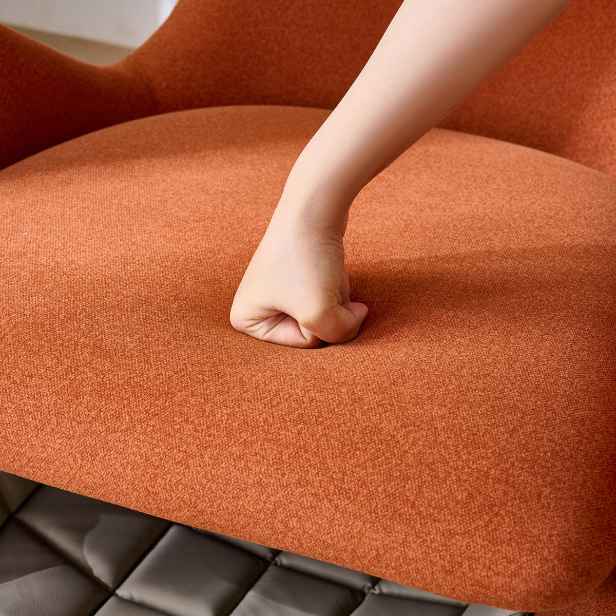 SESSEL DE-33436 mit Walhai-Look mit Haustierhöhle Ziegelrot - Orange, Holzwerkstoff (69/76/66cm)
