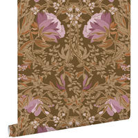TAPETE Blumenmuster im Jugendstil 50 x 900 cm - Braun, Papier (50/900cm) - ESTAhome
