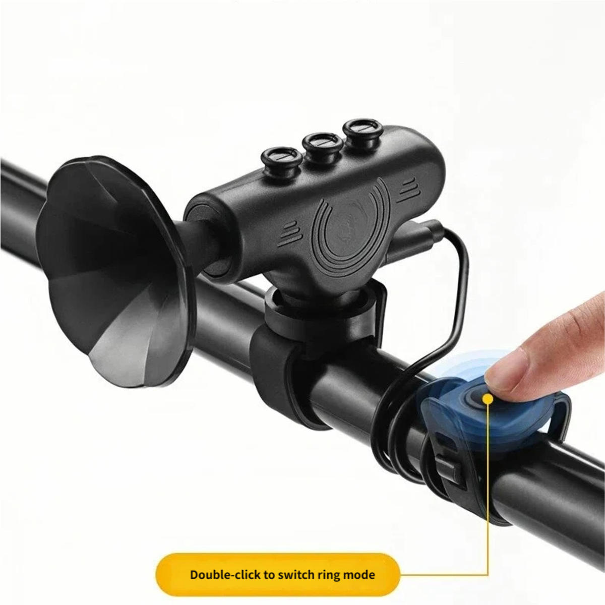 FAHRRADKLINGEL USB-Ladefunktion, wasserdicht - Schwarz, Kunststoff (5.5/6.7/10cm) - Authentics
