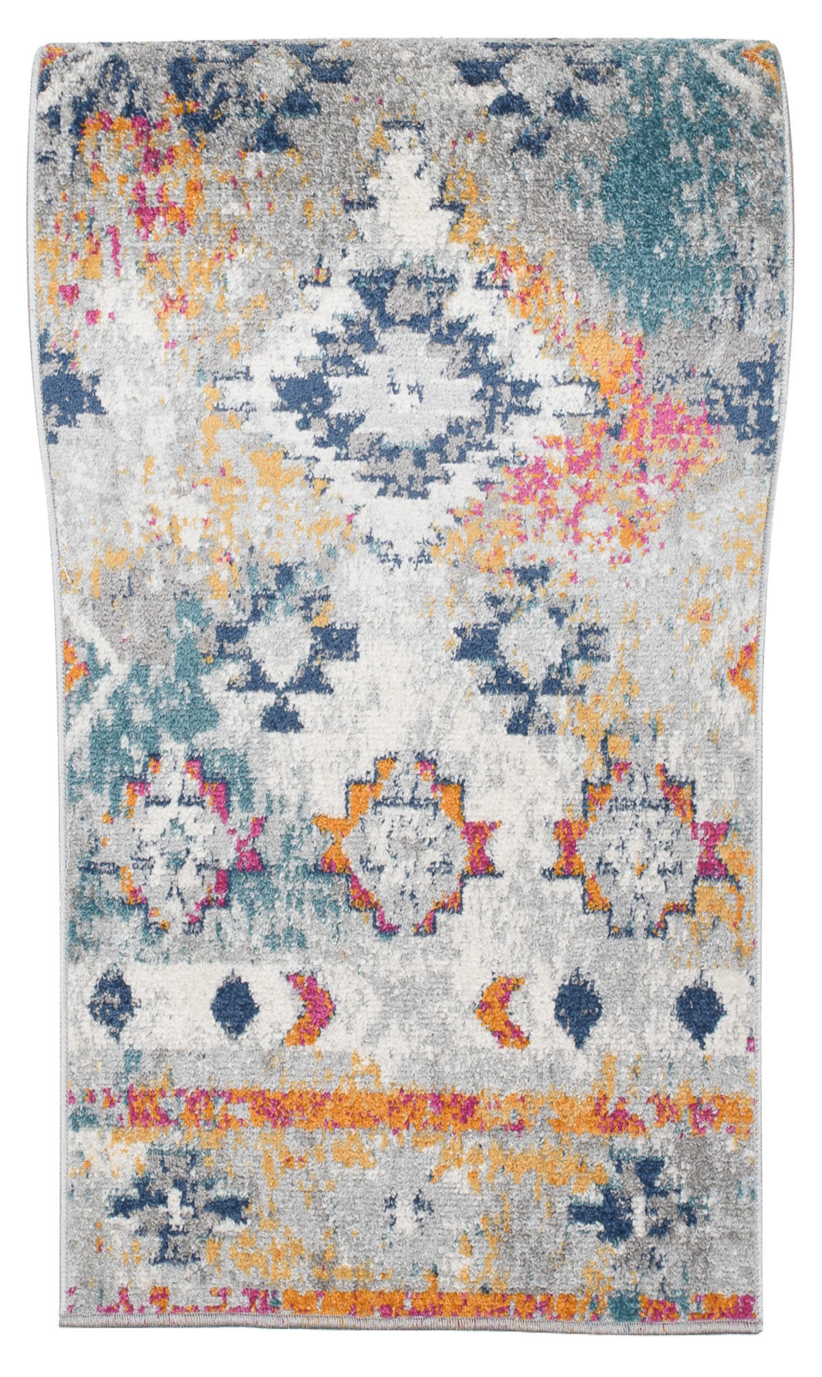 TEPPICHLÄUFER LAZUR Weiß Dunkelblau 70/100 cm - Dunkelblau, Textil (70/100cm) - Tapiso