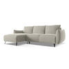 ECKSOFA mit Schlaffunktion Samt Stoff Creme - Perlmutt/Creme, Textil/Metall (162/242cm) - Makamii