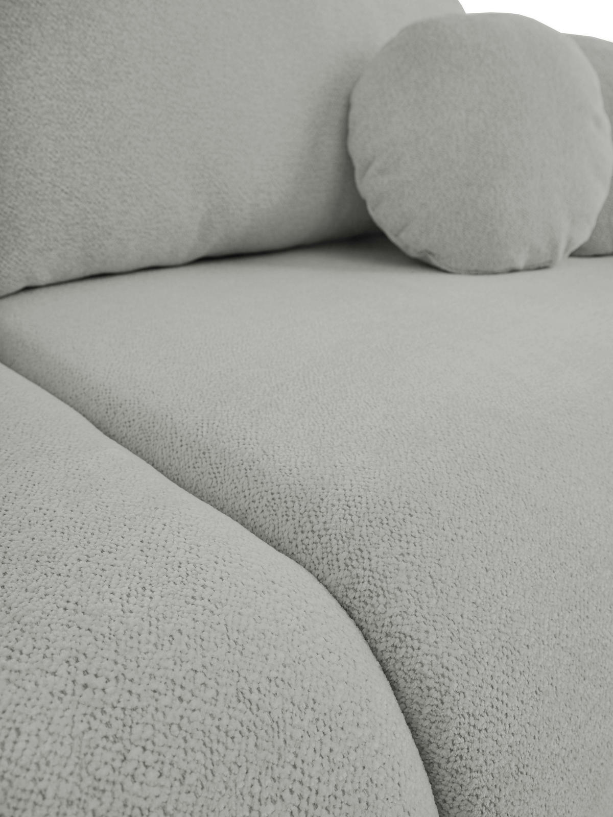 SOFA LOOP Schlaffunktion & Bettkasten PUR-Schaum Schwarze Kunststofffüße skandinavischer Stil lose Rückenkissen freistehend 234x112x86 cm Grey - Grau, Holz/Textil (234/86/112cm) - DomoHome
