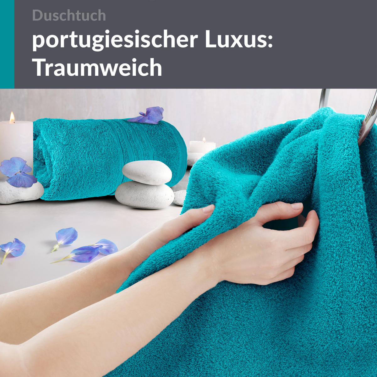 DUSCHTUCH London Nautic Grün 2er Set 70x140 - Smaragdgrün, Textil (70/140cm) - Lashuma