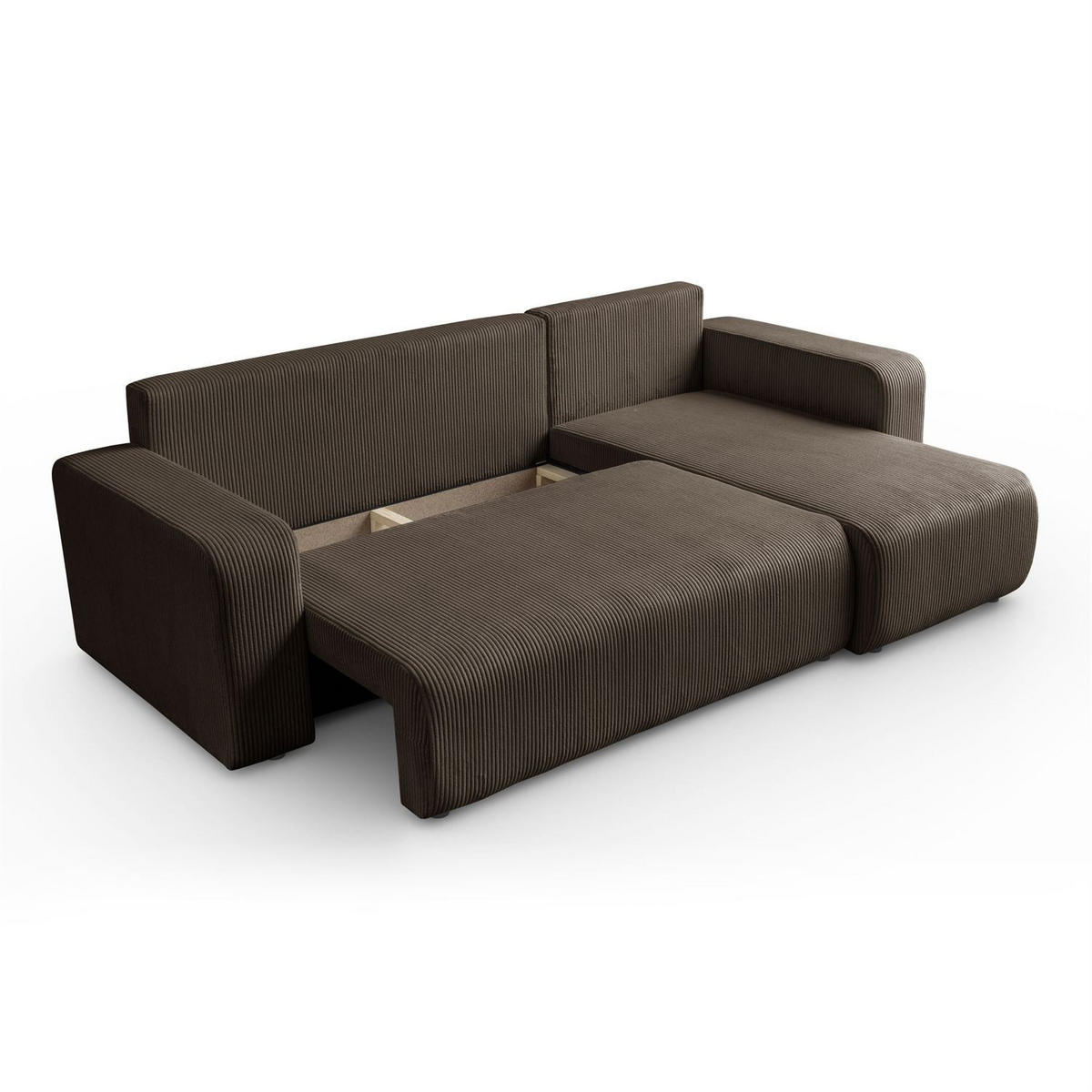 Ecksofa PRESTIGE L, Poso 06 - Braun, Textil (247/143cm) - Lookway