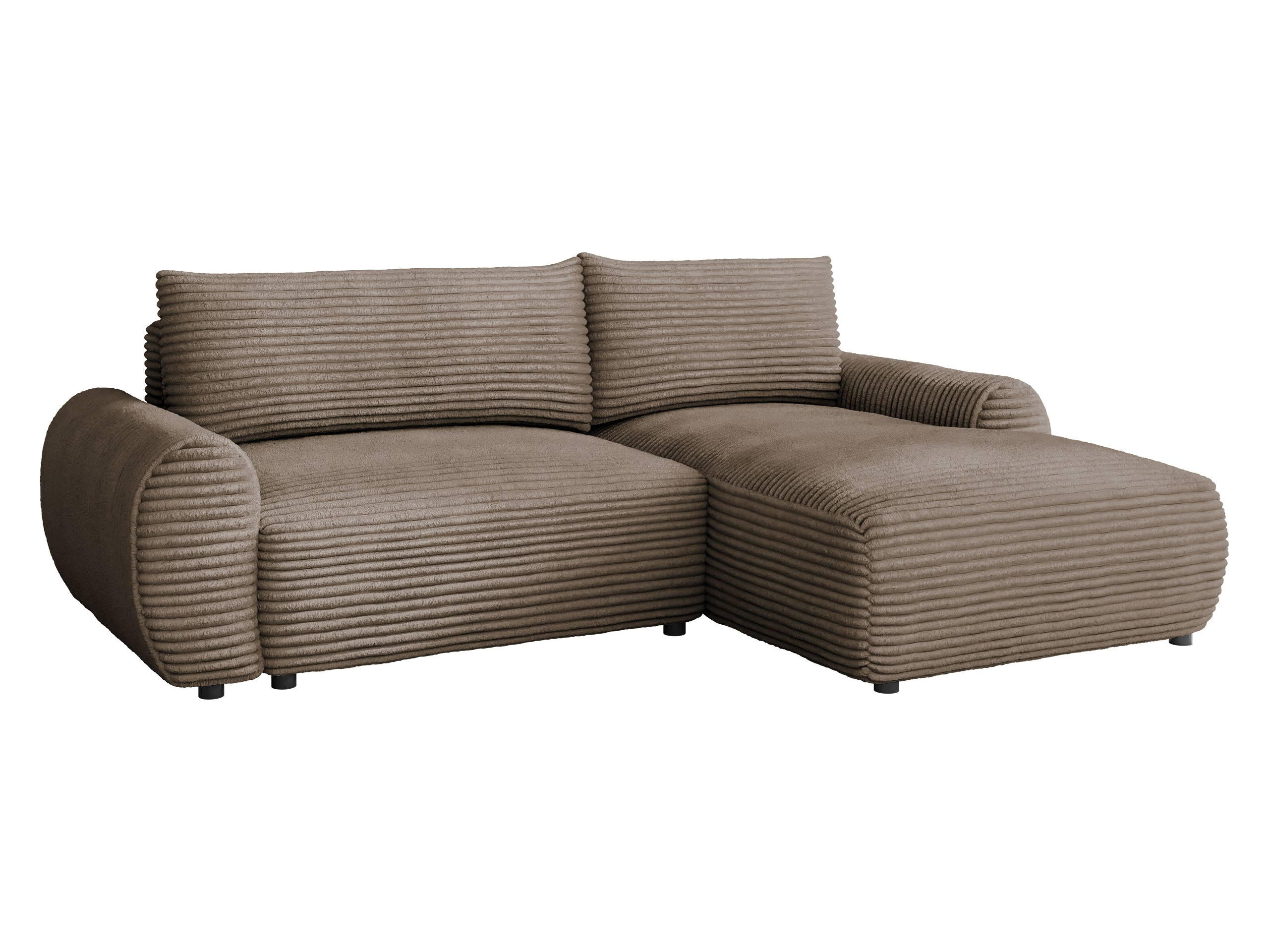 ECKSOFA Bello, Seite: Rechts - Hellbraun/Schwarz, Holz/Kunststoff (267/177cm) - MIRJAN24