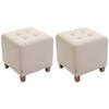 SITZWÜRFEL 2er Set Stoff creme - Creme, Holz/Textil (45/46/45cm) - CLP