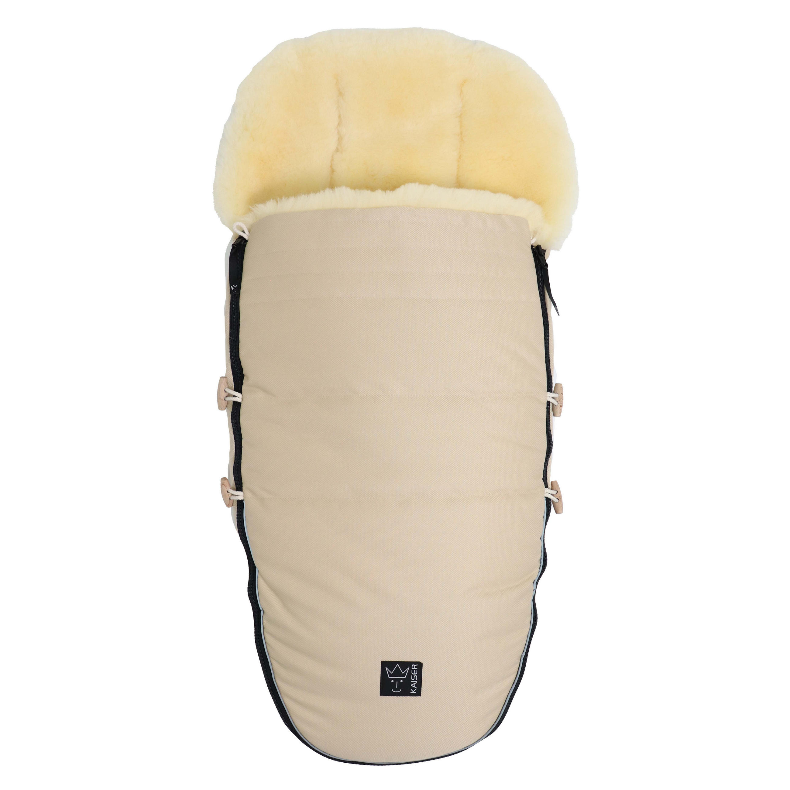 LAMMFELL-FUSSSACK Love the Nature, marzipan - Champagner, Fell (44/95cm) - Kaiserbaby