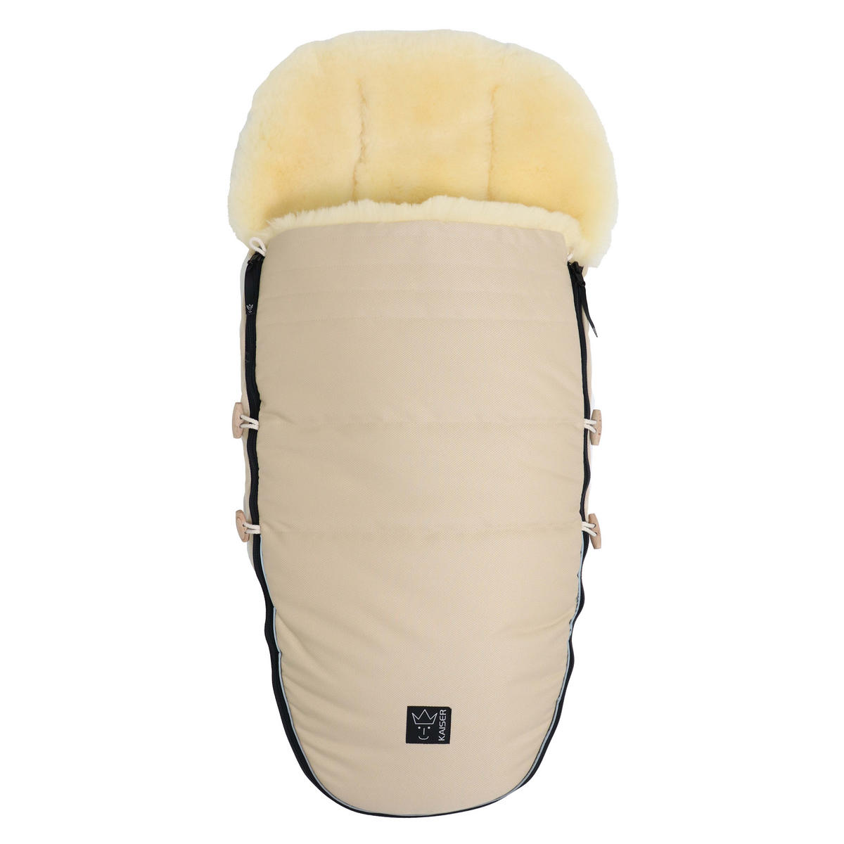 LAMMFELL-FUSSSACK Love the Nature, marzipan - Champagner, Fell (44/95cm) - Kaiserbaby