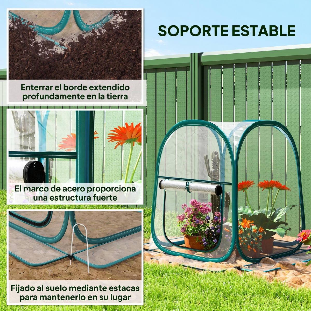 MINI-GEWÄCHSHAUS, Pop-up, Rolltür, transparente Abdeckung, Außenbereich - Multicolor, Kunststoff (70/80/70cm) - FORIOUS