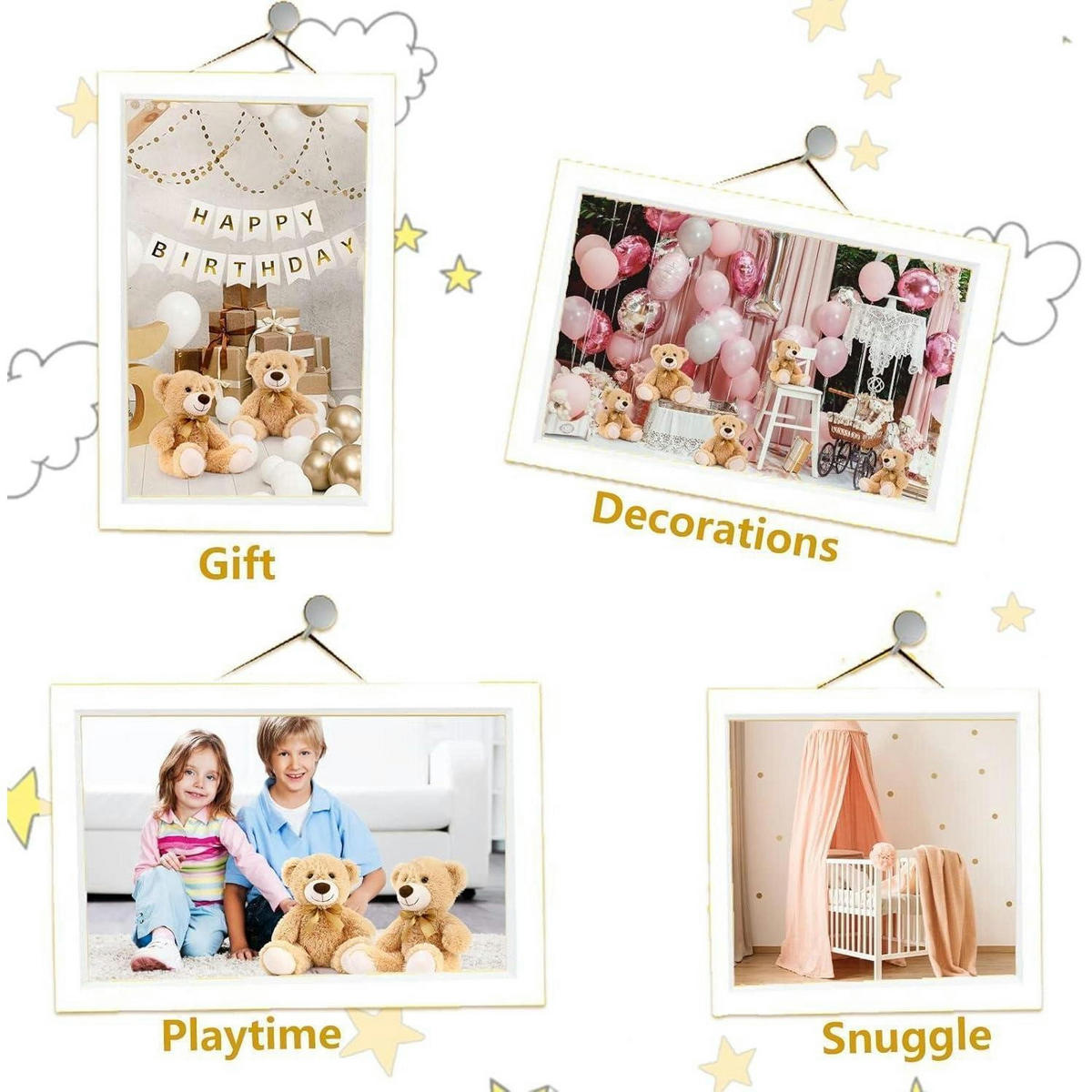 STOFFTIER 10-teiliges Set 35 cm Hellbraun - Braun, Textil (12/25cm)