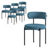 ESSZIMMERSTUHL 6er Set Teddystoff blau - Blau, Metall (53/78/50cm) - ML-DESIGN