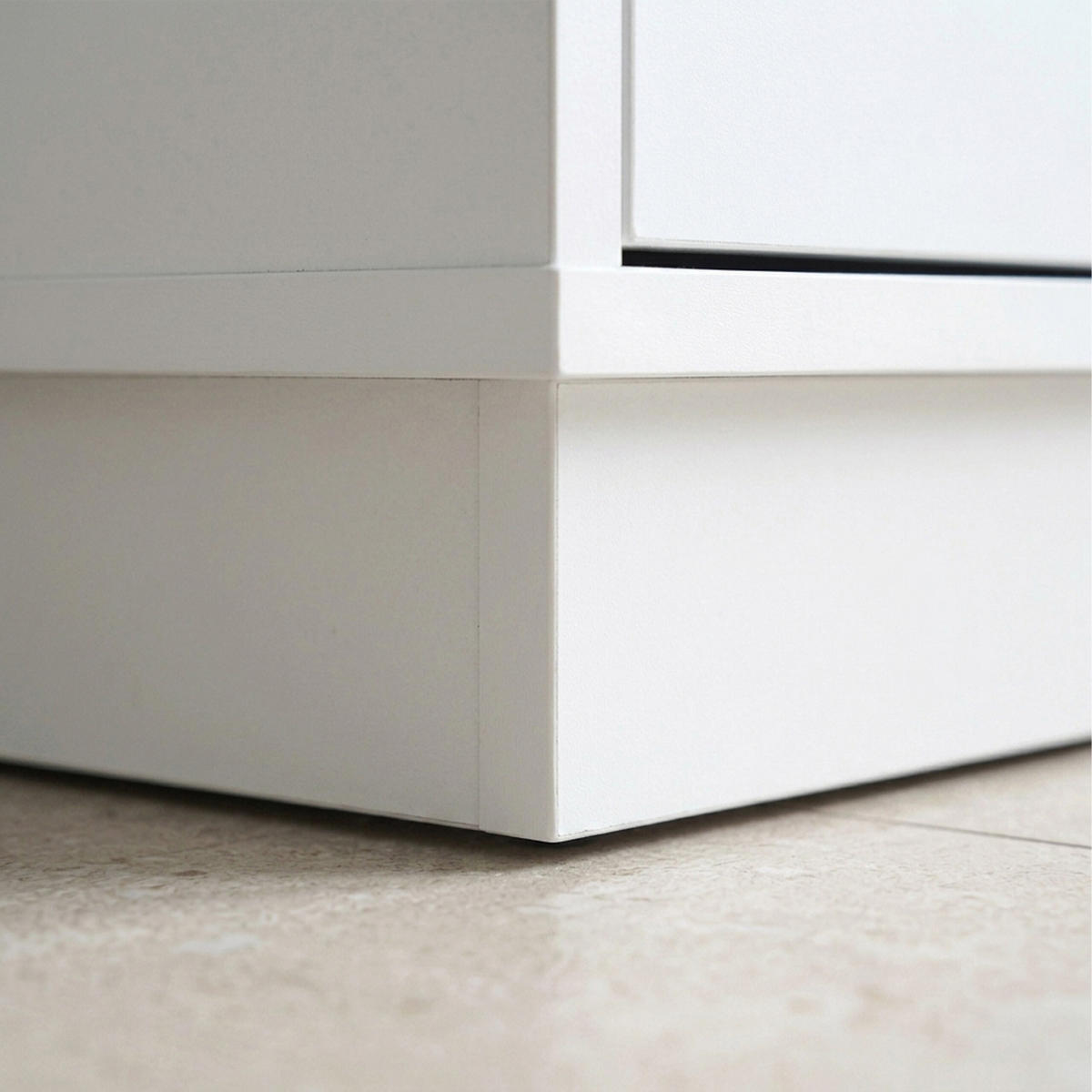 STOLÍK Biely MDF 2 zásuvky - biela, kompozitné drevo (24/64/30cm) - Relaxdays
