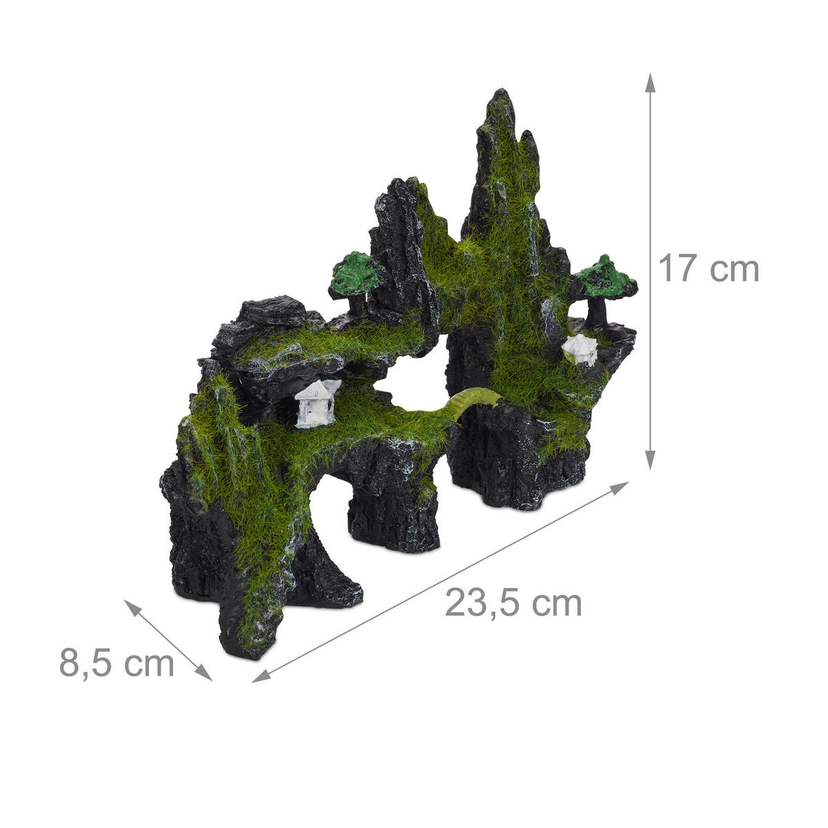 DEKORÁCIA akvária - čierna, plast (23.5/17/8.5cm) - Relaxdays