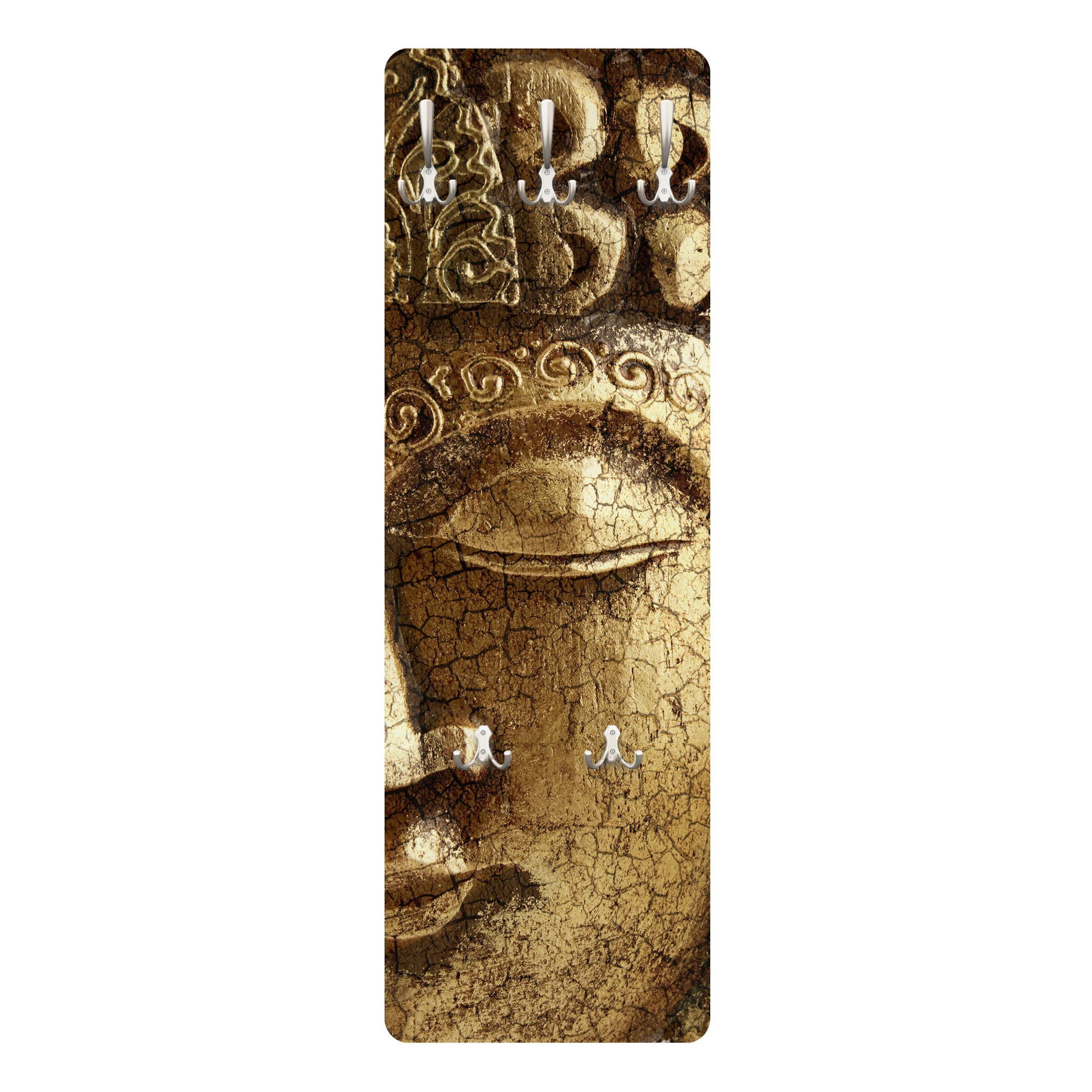 WANDGARDEROBE - Vintage Buddha 34/105 cm - Goldfarben, Holzwerkstoff (34/105/1.6cm) - Bilderwelten