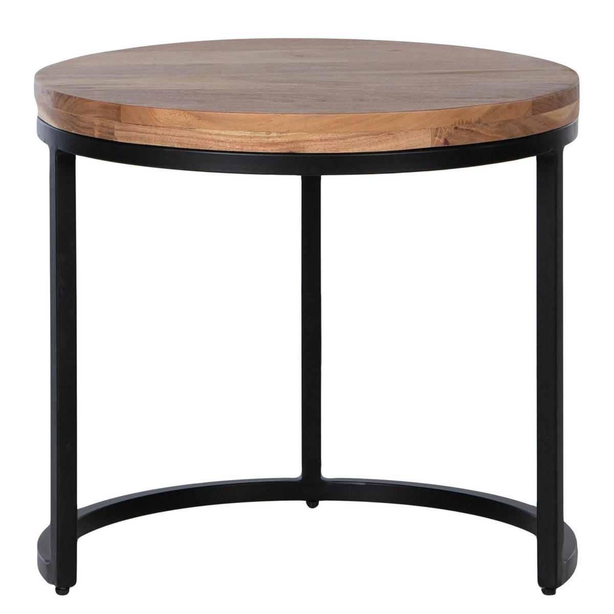 COUCHTISCH - Akazie massiv / Metall, 2er-Set - Akaziefarben, Holz (50/50/45cm) - home24