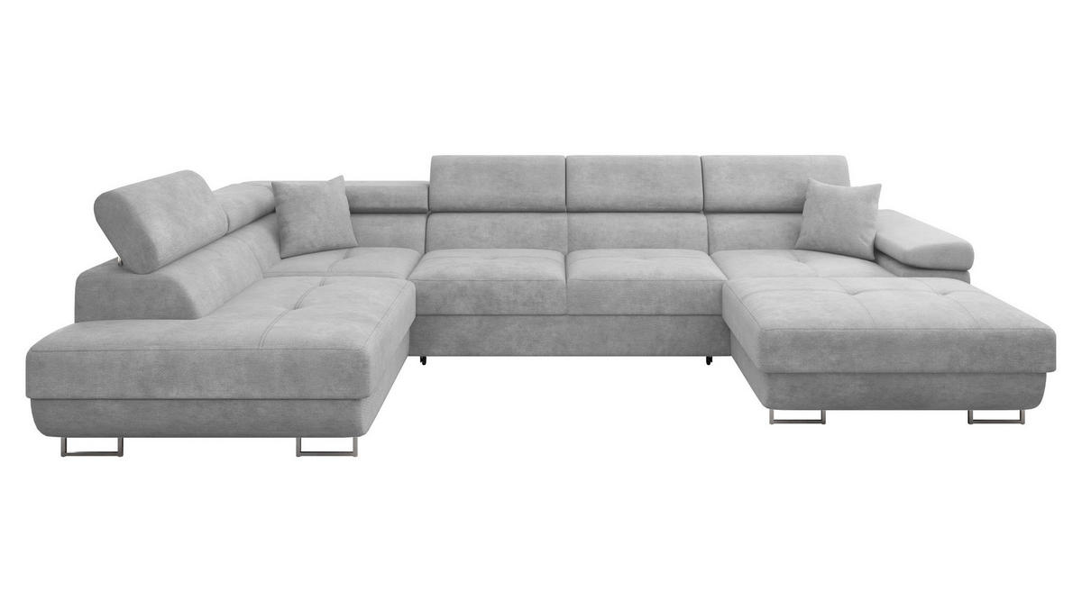 WOHNLANDSCHAFT Torezio Bis, Seite: Links - Greige, Holz/Textil (346/90/203cm) - MIRJAN24