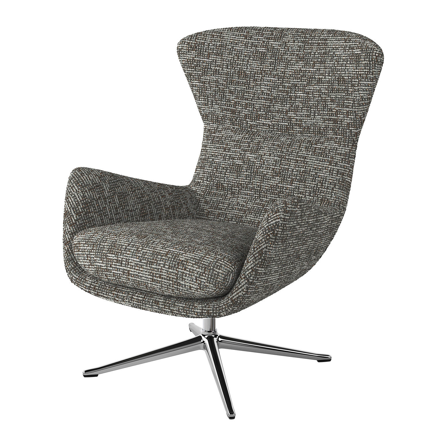 SESSEL mit Kreuzfuß - Chromfarben/Grau, Textil/Metall (84/99/96cm) - home24