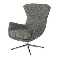 SESSEL mit Kreuzfuß - Chromfarben/Grau, Textil/Metall (84/99/96cm) - home24