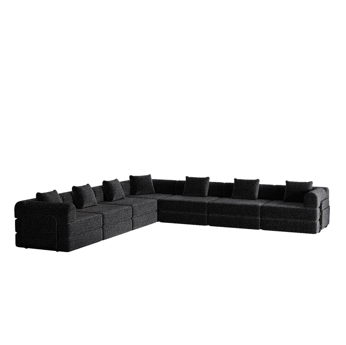 SCHLAFSOFA 2-in-1 in Schwarz – klappbar mit Stauraum in der Armlehne - Schwarz, Textil (183.8/69.8/274cm) - BEAOK