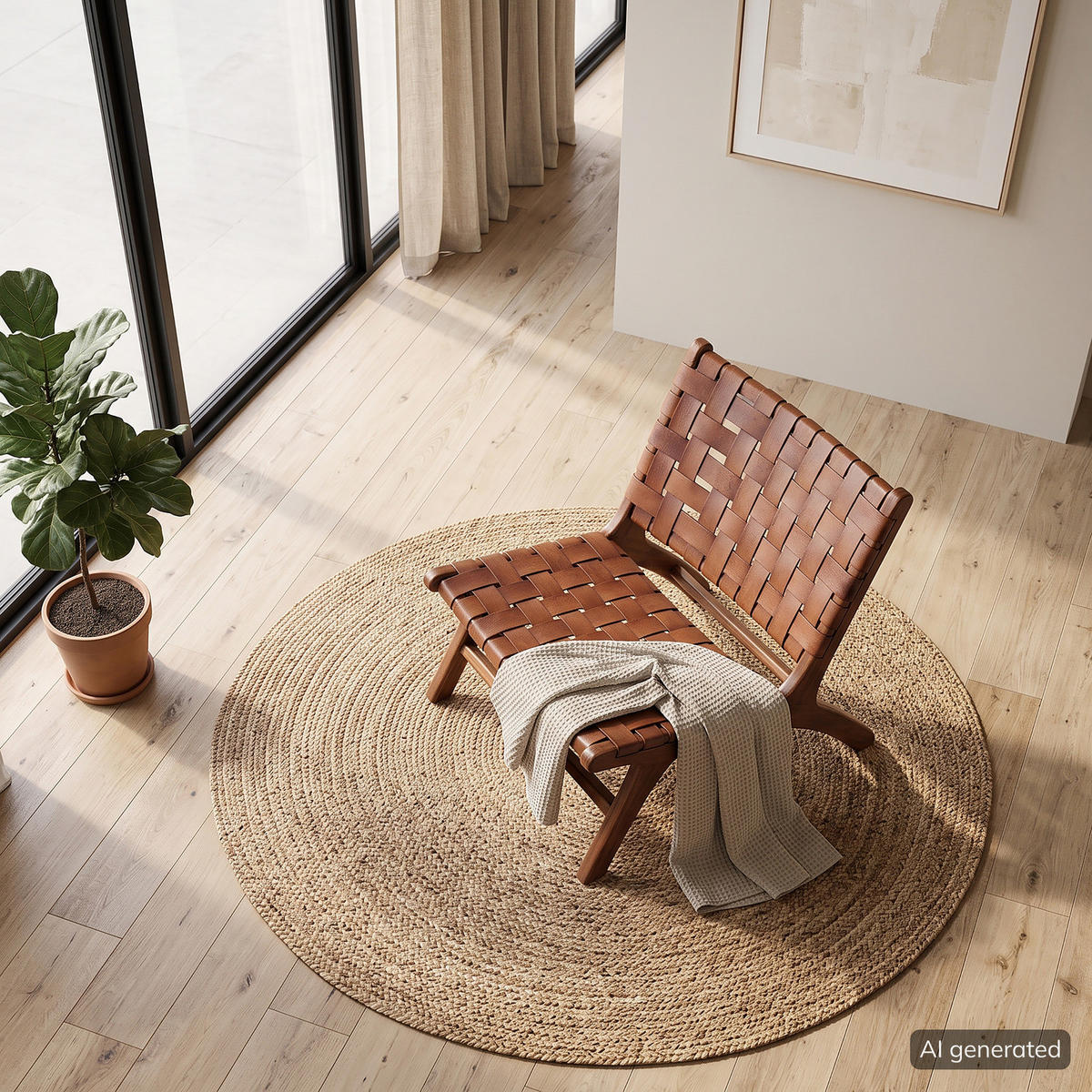 STUHL - Echtleder / Teak massiv - Teakfarben, Leder/Holz (60/68/78cm) - home24