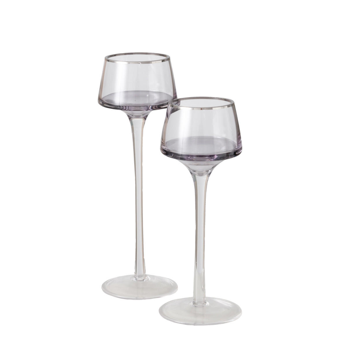 KERZENHALTER Glas Smola 20/23 cm 2er-Set - Transparent, Glas (7.5/23/7.5cm) - Boltze Home
