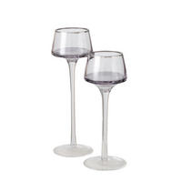 KERZENHALTER Glas Smola 20/23 cm 2er-Set - Transparent, Glas (7.5/23/7.5cm) - Boltze Home
