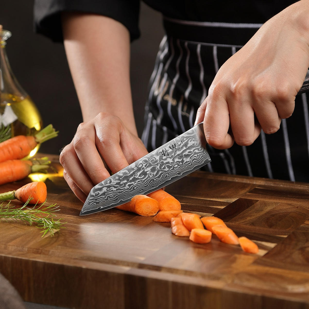 MESSERSET 3-TEILIG 9–17 cm - Dunkelgrau, Holz/Metall - Wakoli