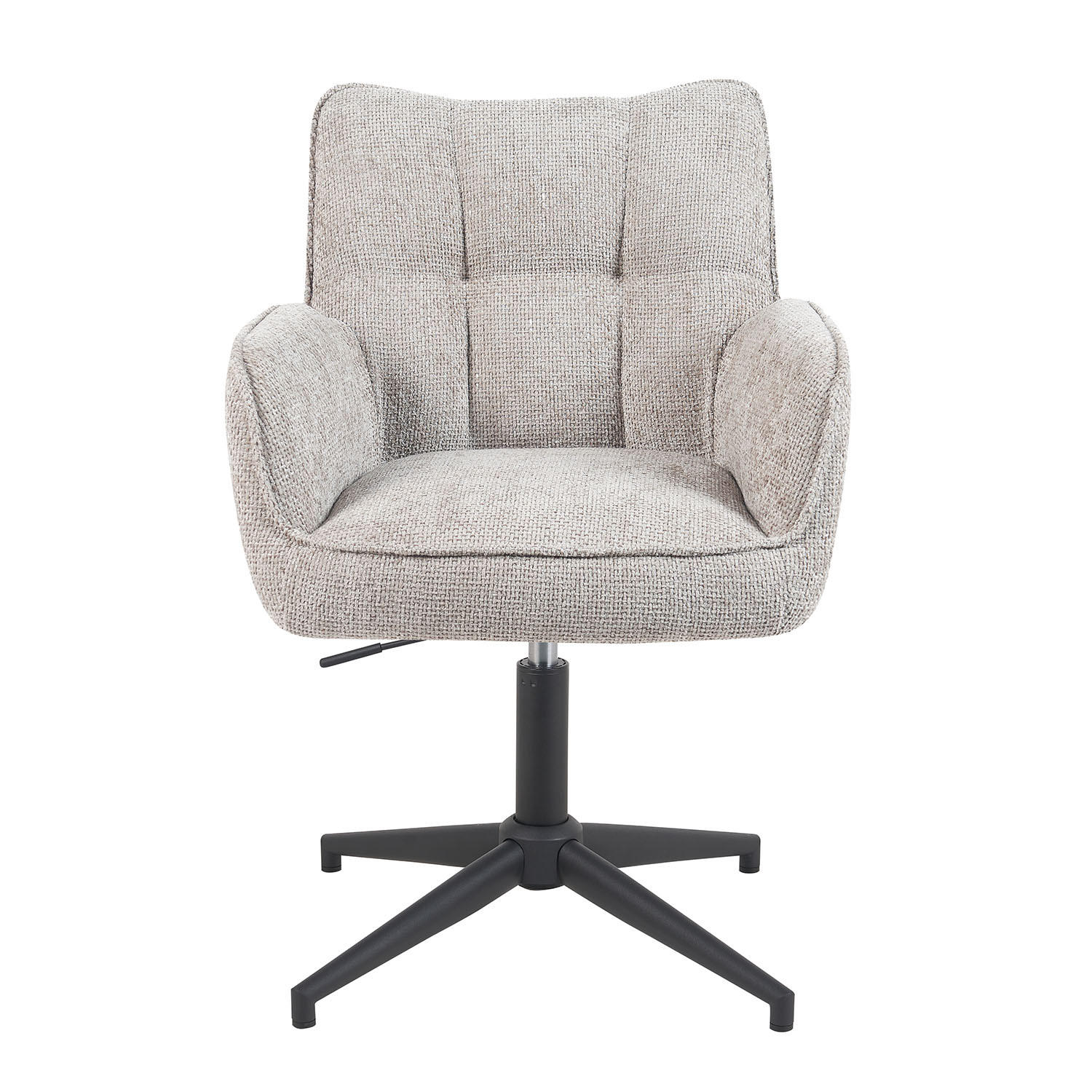 BÜROSTUHL Mika-Lea 2er-Set - Hellgrau/Schwarz, Textil/Metall (59/81/66cm) - DUBI Möbel