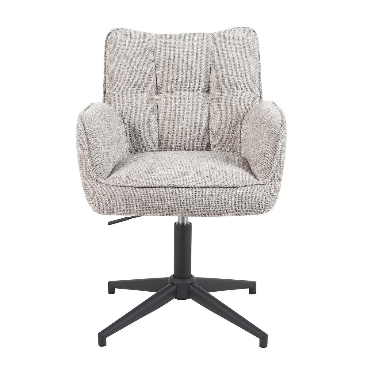BÜROSTUHL Mika-Lea - Hellgrau/Schwarz, Textil/Metall (59/81/66cm) - DUBI Möbel