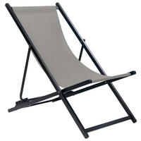 GARTENLIEGE schwarz/grau Locri II - Schwarz/Grau, Metall (60/79/95cm) - Beliani
