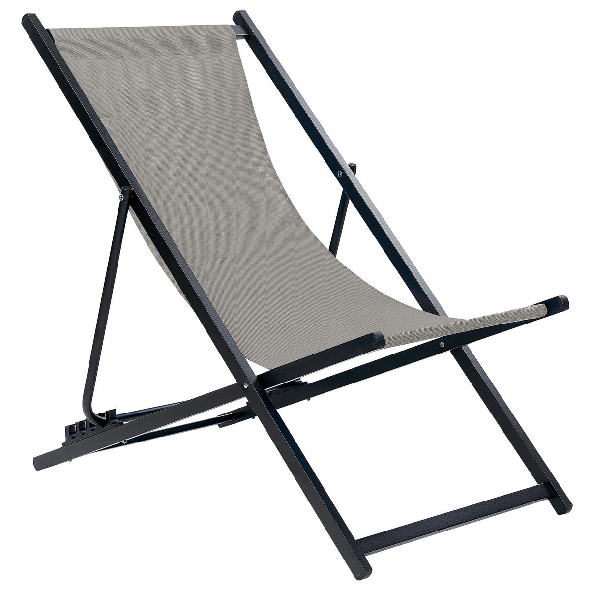 GARTENLIEGE schwarz/grau Locri II - Schwarz/Grau, Metall (60/79/95cm) - Beliani